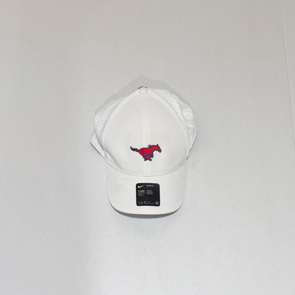 Nike SMU Mustangs White Baseball Cap Hat | One Size